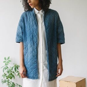 Anthropologie Blue Quilted Jacket